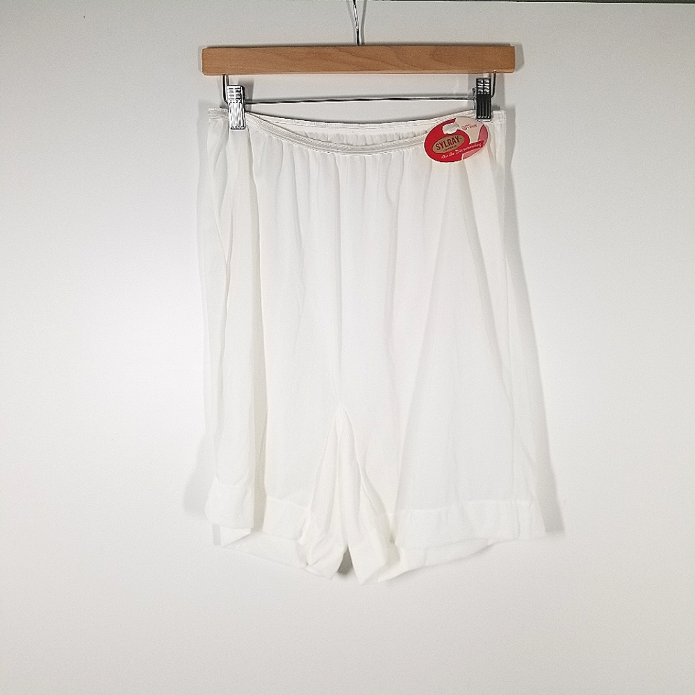 Vintage Sylray White Lingerie Slip Shorts Women Size 8 NWT